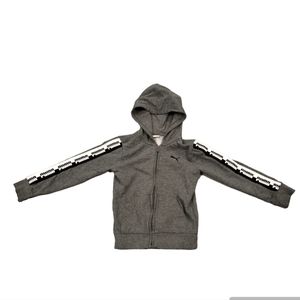 PUMA Kids Girl 6 Fleece Gray Hooded Zippered Sport Athletic Track Jacket